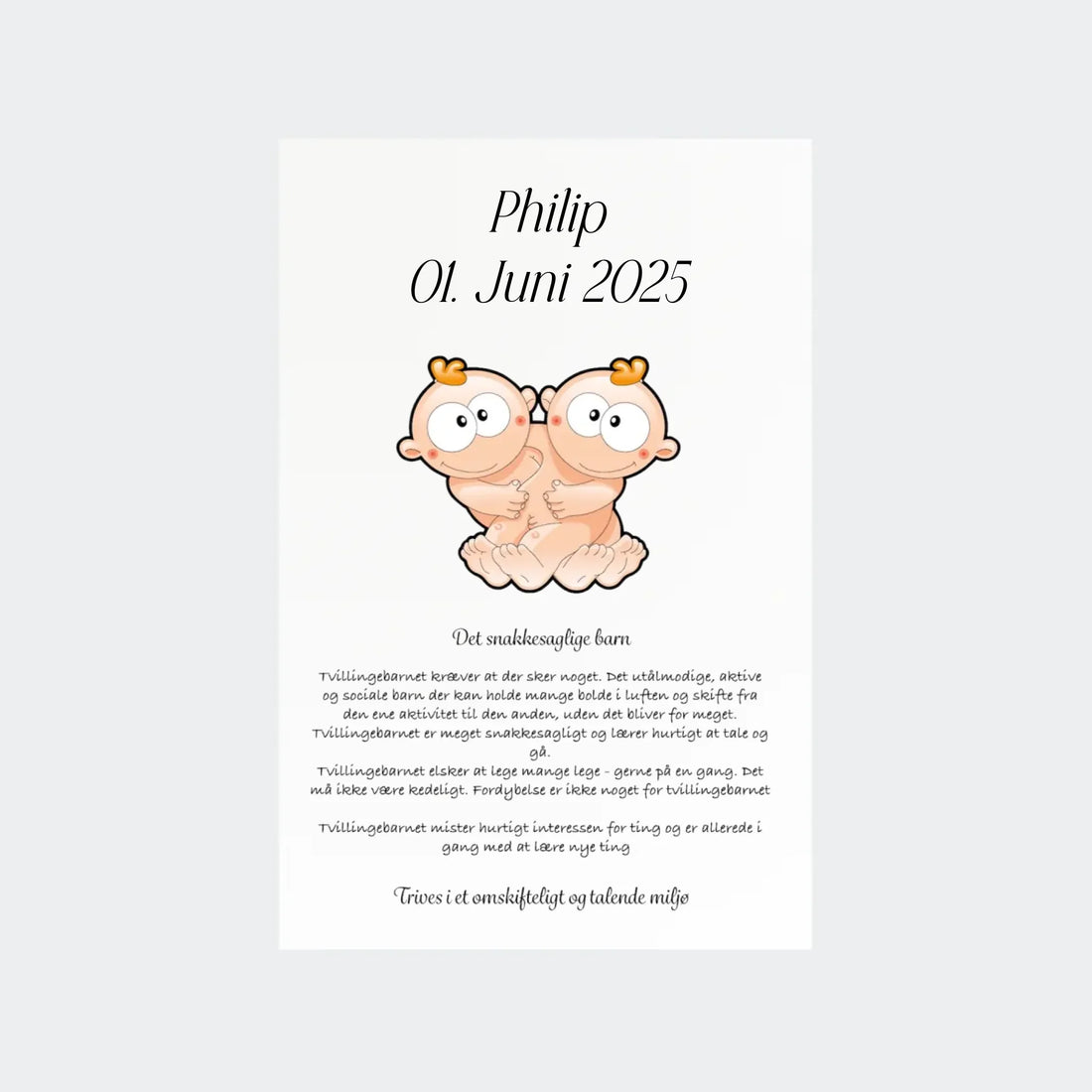 Plakat med stjernetegn - Tvillingen Customizer TeeInBlue 10x15 Uden ramme 10x15