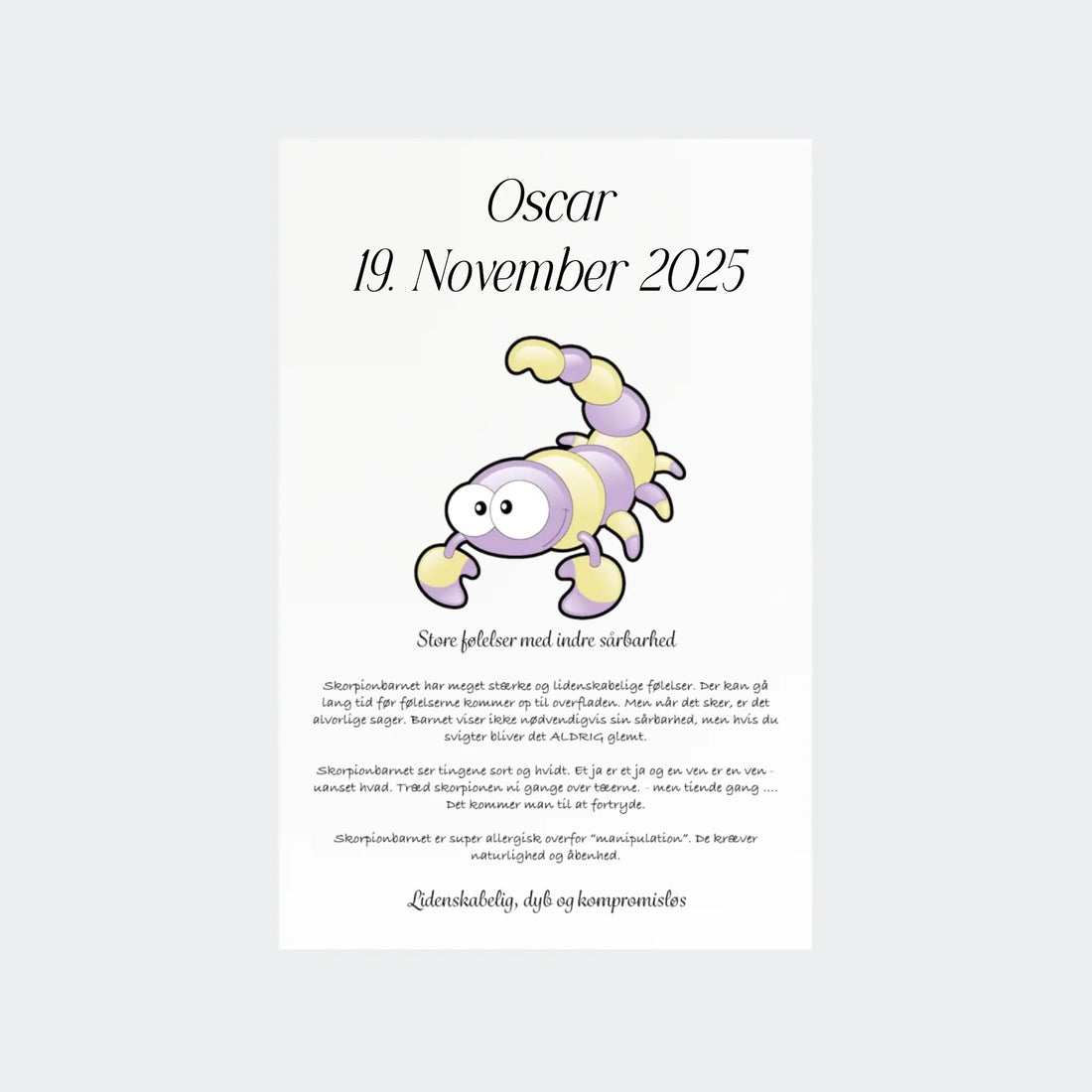 Plakat med stjernetegn - Skorpionen Customizer TeeInBlue 10x15 Uden ramme 10x15