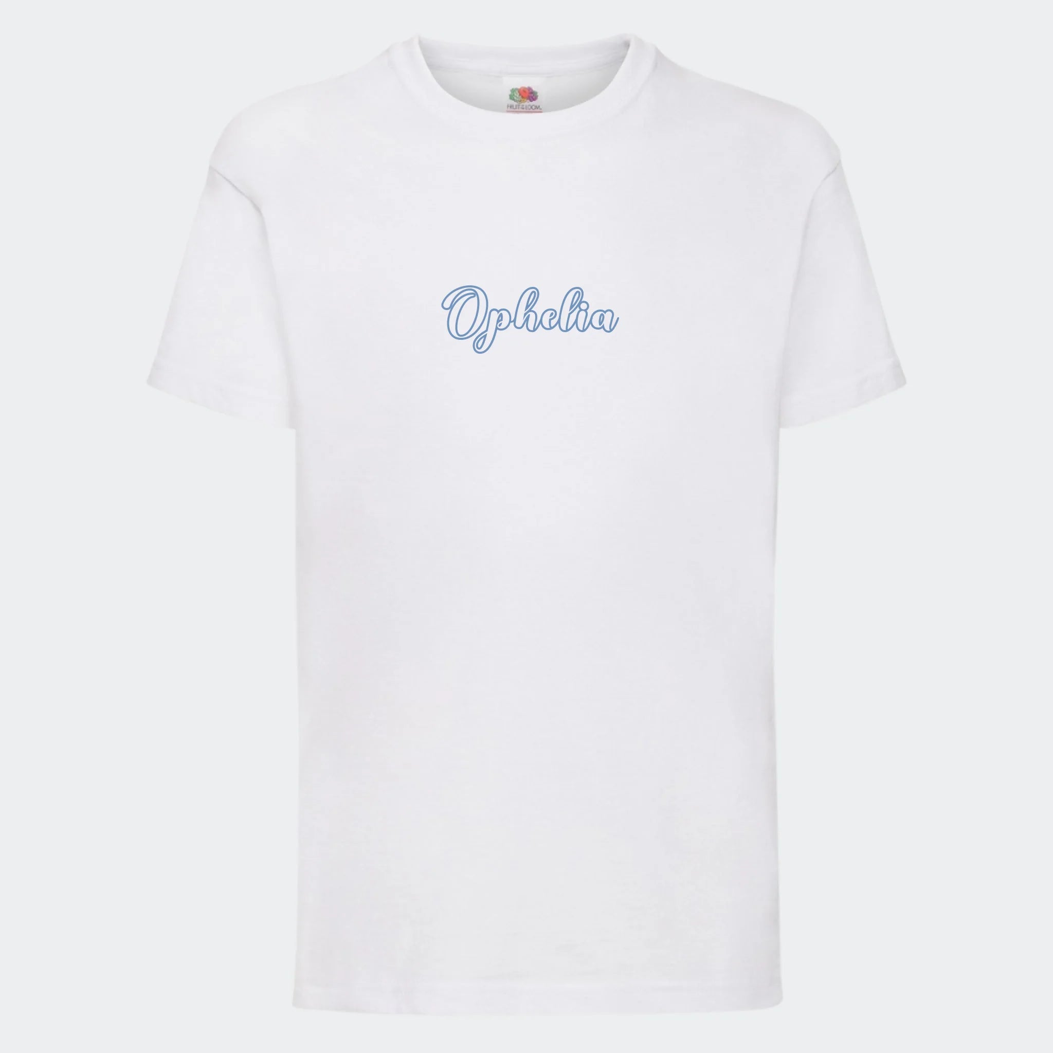 T-shirt til børn – Med navn, T-shirt tryk foran Hvid 3-4 år