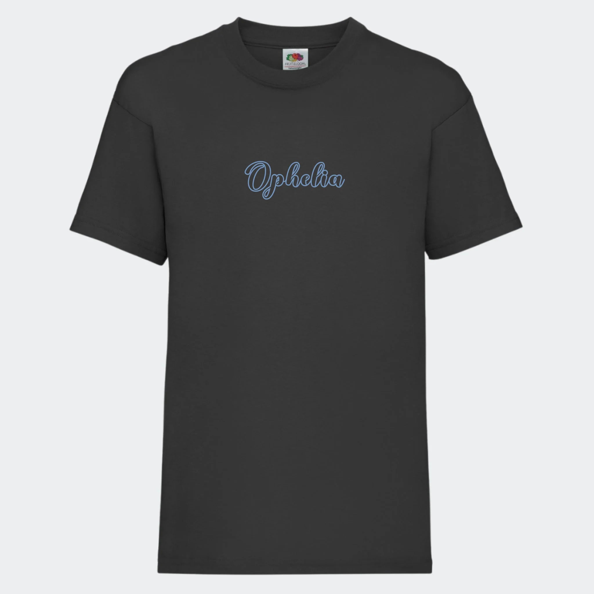 T-shirt til børn – Med navn, T-shirt tryk foran Sort 3-4 år