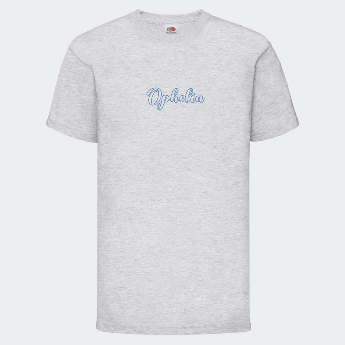 T-shirt til børn - Med navn Customizer TeeInBlue T-shirt Print på front Lysegrå 3-4 år