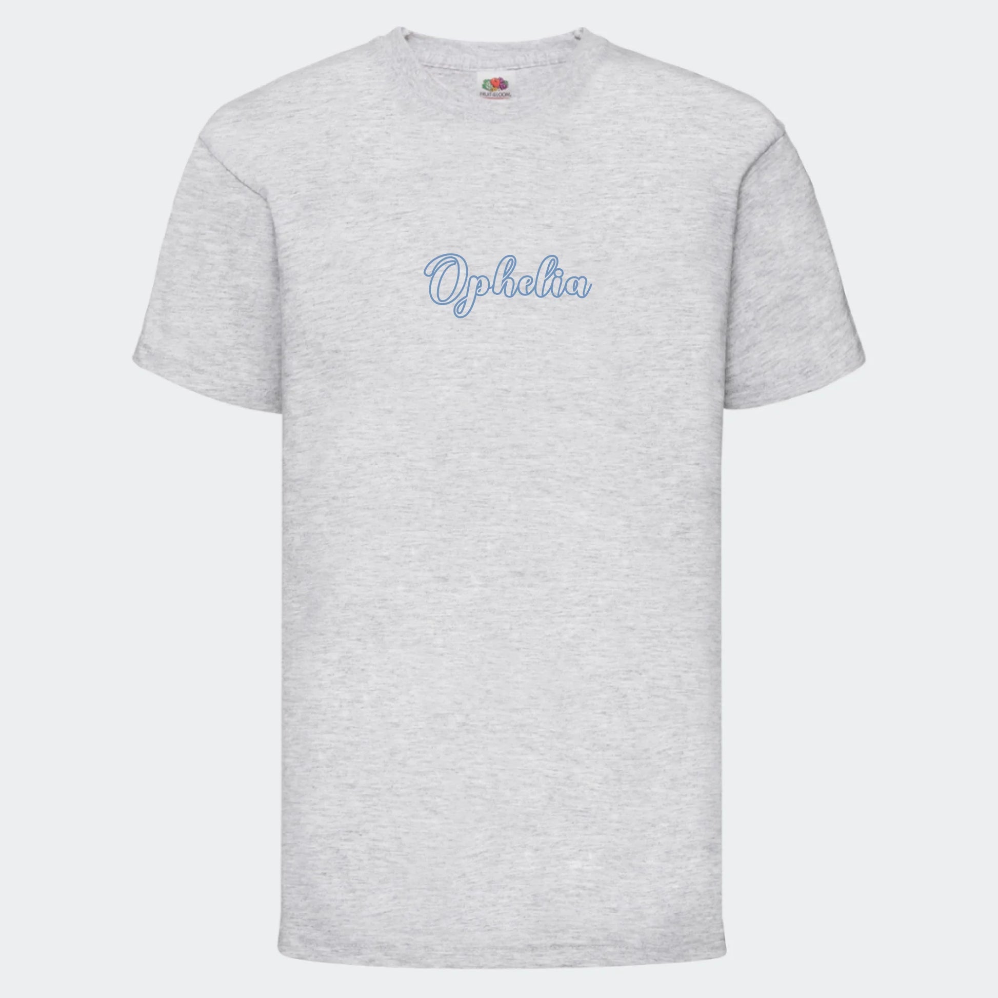 T-shirt til børn - Med navn Customizer TeeInBlue T-shirt Print på front Lysegrå 3-4 år