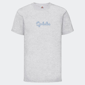 T-shirt til børn - Med navn Customizer TeeInBlue T-shirt Print på front Lysegrå 3-4 år