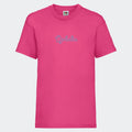 T-shirt til børn - Med navn Customizer TeeInBlue T-shirt Print på front Fuchsia 3-4 år