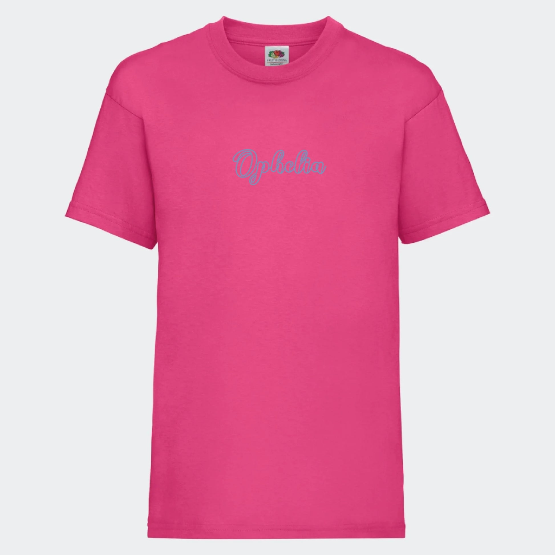 T-shirt til børn - Med navn Customizer TeeInBlue T-shirt Print på front Fuchsia 3-4 år