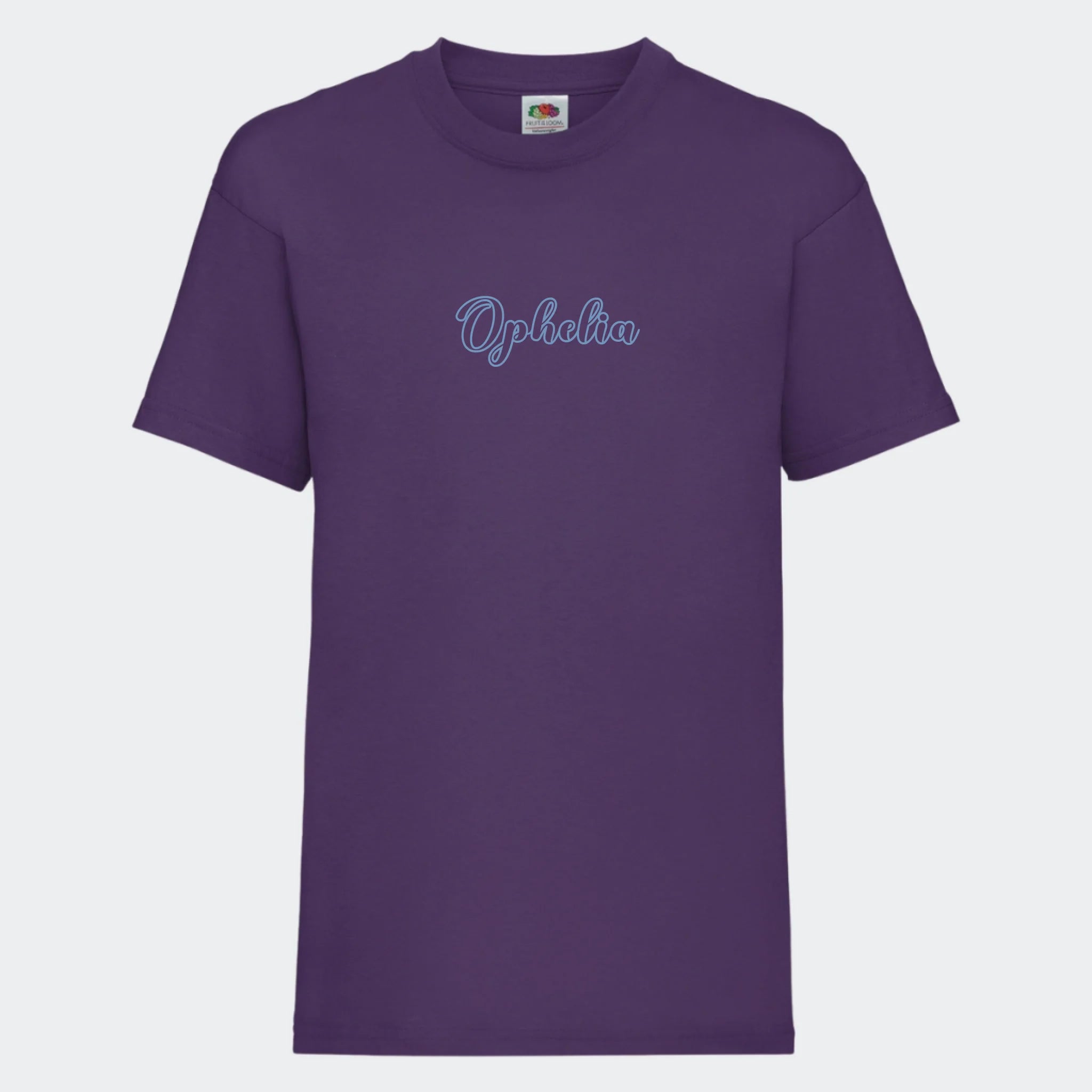 T-shirt til børn – Med navn, T-shirt tryk foran Lilla 3-4 år