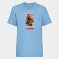 T-shirt til børn - Bamsebjørn jul Customizer TeeInBlue T-shirt Print på front Lyseblå 3-4 år