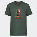 T-shirt til børn - Bamsebjørn jul Customizer TeeInBlue T-shirt Print på front Mørkegrøn 3-4 år