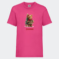 T-shirt til børn - Bamsebjørn jul Customizer TeeInBlue T-shirt Print på front Fuchsia 3-4 år