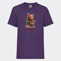 T-shirt til børn - Bamsebjørn jul Customizer TeeInBlue T-shirt Print på front Lilla 3-4 år