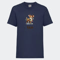 T-shirt til børn - Søde julerensdyr Customizer TeeInBlue T-shirt Print på front Navy 3-4 år