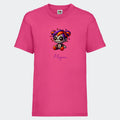 T-shirt til børn - Uhyggelig dukke Customizer TeeInBlue T-shirt Print på front Fuchsia 3-4 år