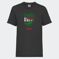 T-shirt til børn - Santa Saurus Customizer TeeInBlue T-shirt Print på front Sort 3-4 år