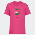 T-shirt til børn - Santa Saurus Customizer TeeInBlue T-shirt Print på front Fuchsia 3-4 år