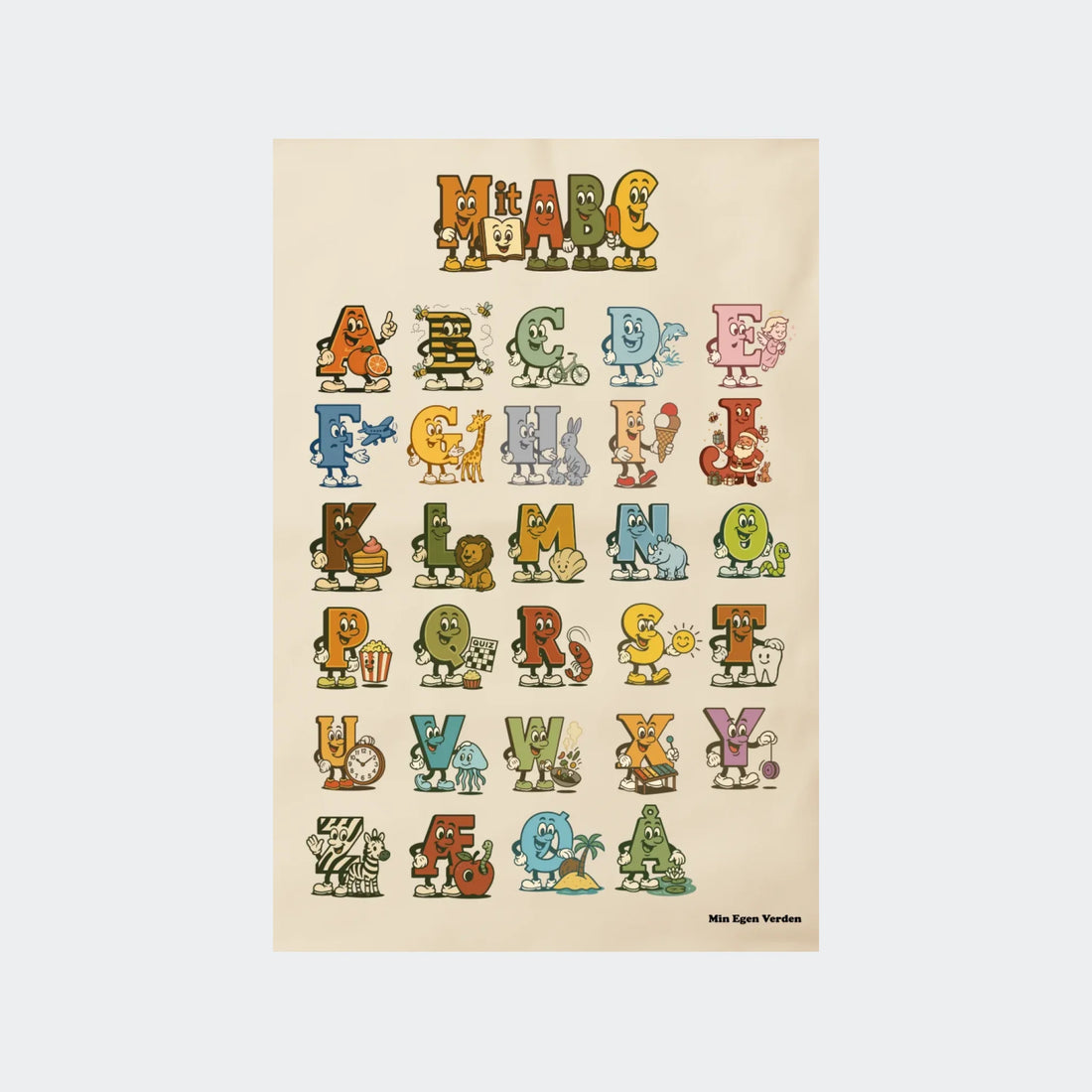 Plakat - Mit ABC med forskellige motiver Customizer TeeInBlue 10x15 Uden ramme 10x15