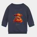Sweatshirt til små børn - Sød efterårs bøffel Halloween Customizer TeeInBlue Sweatshirt til børn - flere farver Navy 6-12M