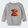 Sweatshirt til små børn - Sød efterårs bøffel Halloween Customizer TeeInBlue Sweatshirt til børn - flere farver Grå 6-12M