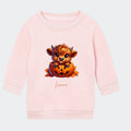 Sweatshirt til små børn - Sød efterårs bøffel Halloween Customizer TeeInBlue Sweatshirt til børn - flere farver Lyserød 6-12M