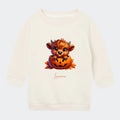 Sweatshirt til små børn - Sød efterårs bøffel Halloween Customizer TeeInBlue Sweatshirt til børn - flere farver Natural 6-12M
