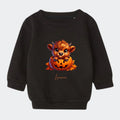 Sweatshirt til små børn - Sød efterårs bøffel Halloween Customizer TeeInBlue Sweatshirt til børn - flere farver Sort 6-12M
