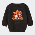 Sweatshirts til små børn - Efterårs blade sød enhjørning Customizer TeeInBlue Sweatshirt til børn - flere farver Sort 6-12M