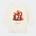 Sweatshirts til små børn - Efterårs blade sød enhjørning Customizer TeeInBlue Sweatshirt til børn - flere farver Natural 6-12M