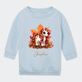 Sweatshirts til små børn - Efterårs blade sød enhjørning Customizer TeeInBlue Sweatshirt til børn - flere farver Lyseblå 12-18M