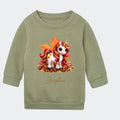 Sweatshirts til små børn - Efterårs blade sød enhjørning Customizer TeeInBlue Sweatshirt til børn - flere farver Grøn 6-12M