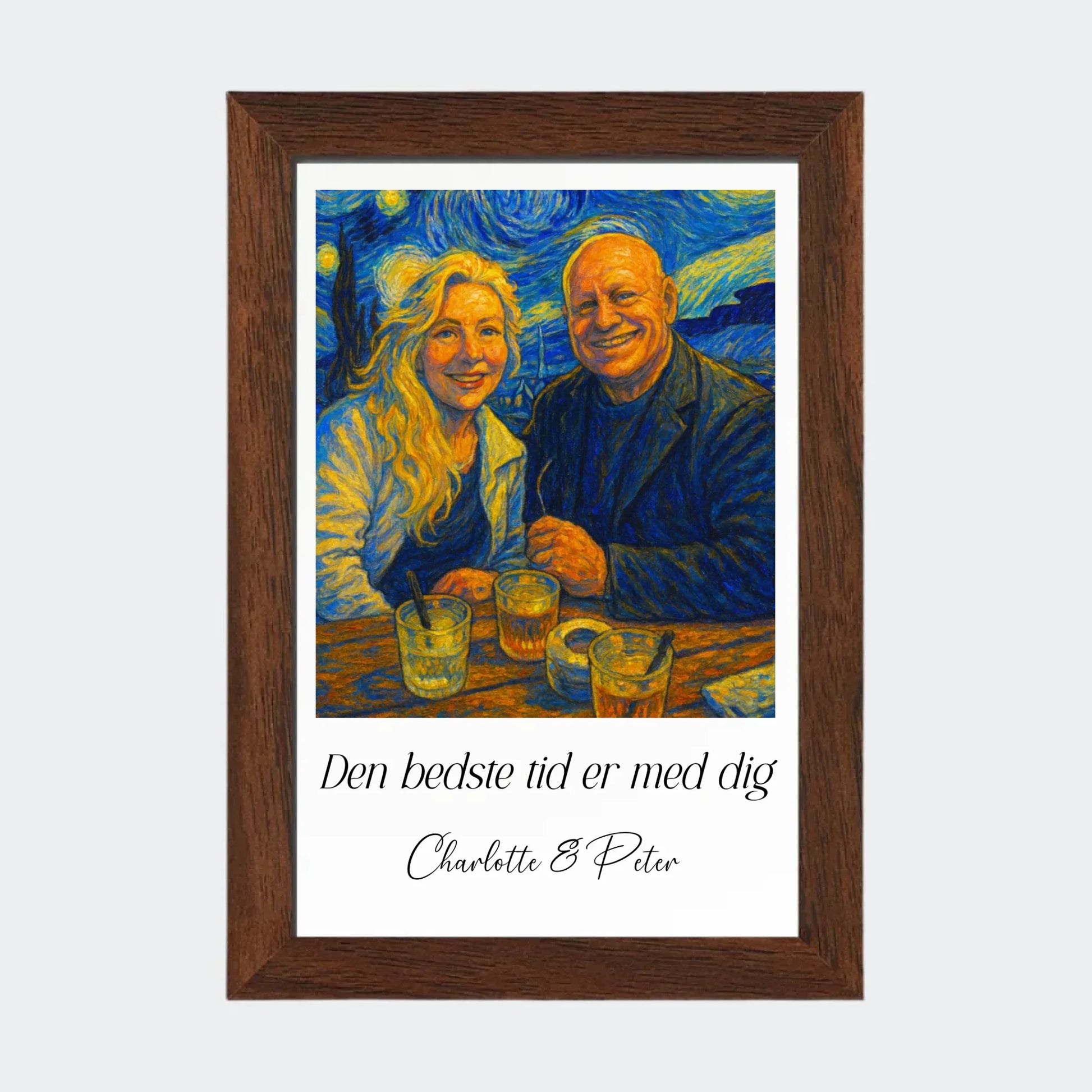 Plakat Ai genereret Vangogh Painting - Upload eget billede Customizer TeeInBlue 10x15 Mørk eg 10x15