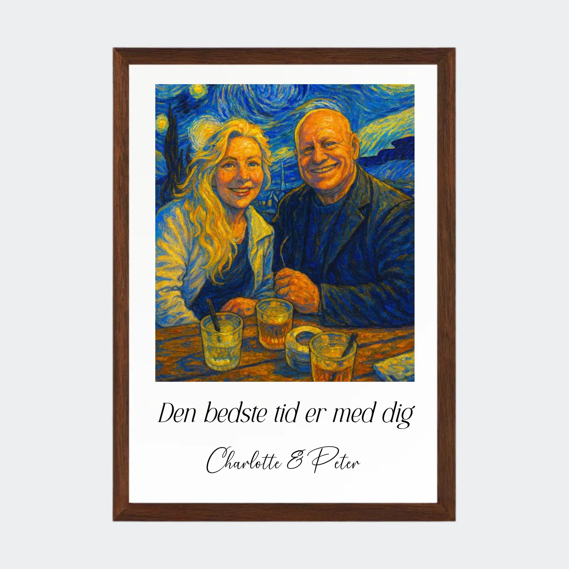 Plakat Ai genereret Vangogh Painting - Upload eget billede Customizer TeeInBlue A4 Mørk eg A4