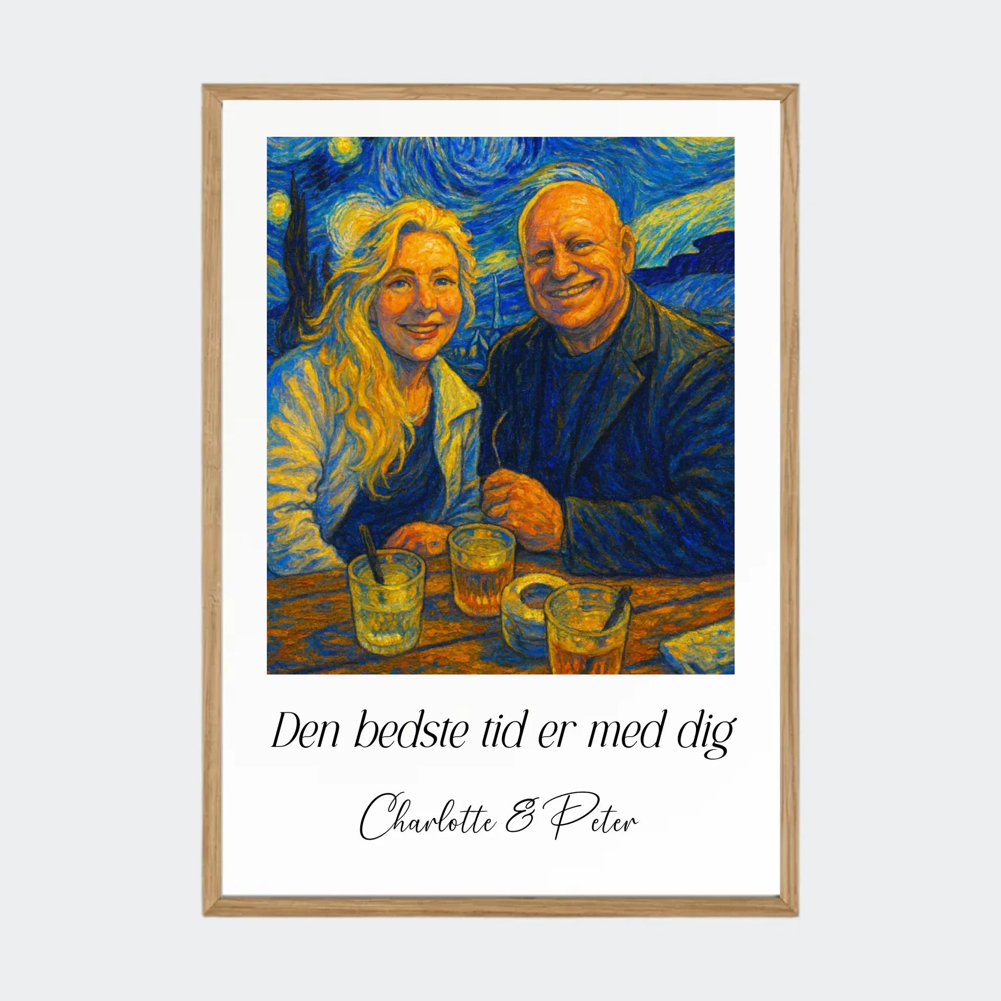 Plakat Ai genereret Vangogh Painting - Upload eget billede Customizer TeeInBlue A3 Massiv eg A3