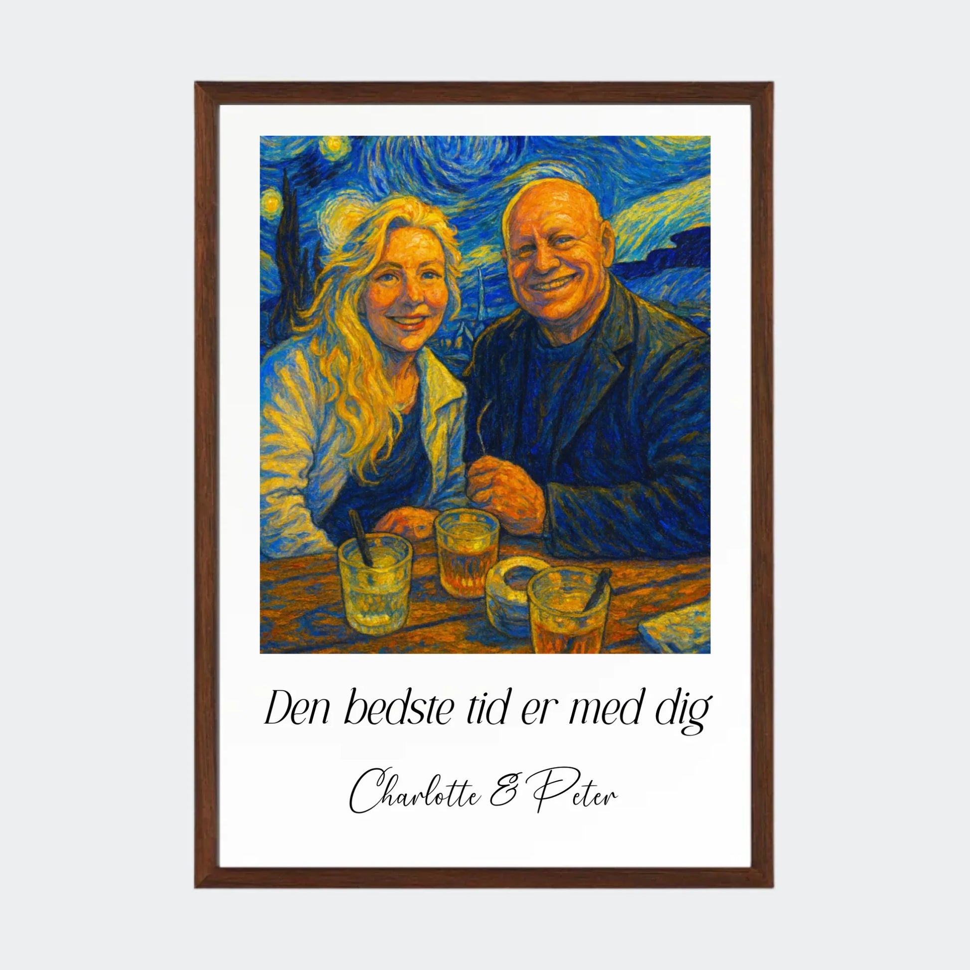 Plakat Ai genereret Vangogh Painting - Upload eget billede Customizer TeeInBlue A3 Mørk eg A3
