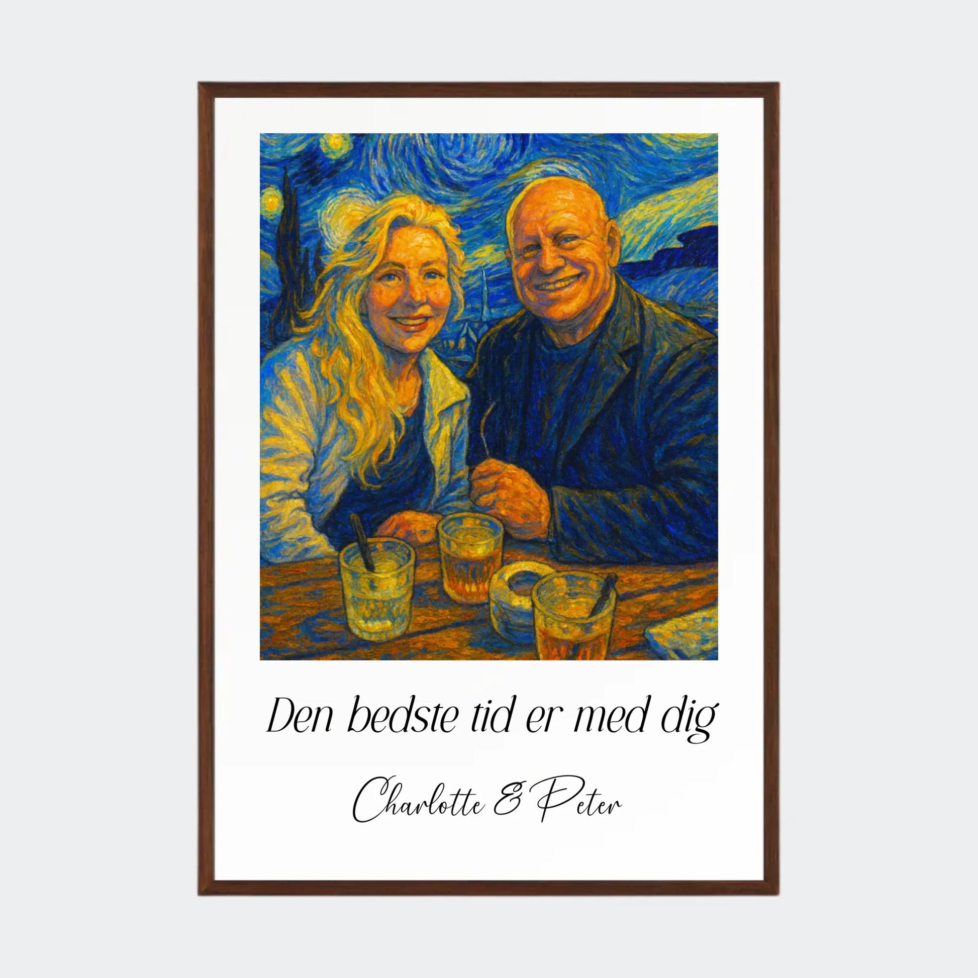 Plakat Ai genereret Vangogh Painting - Upload eget billede Customizer TeeInBlue A2 Mørk eg A2