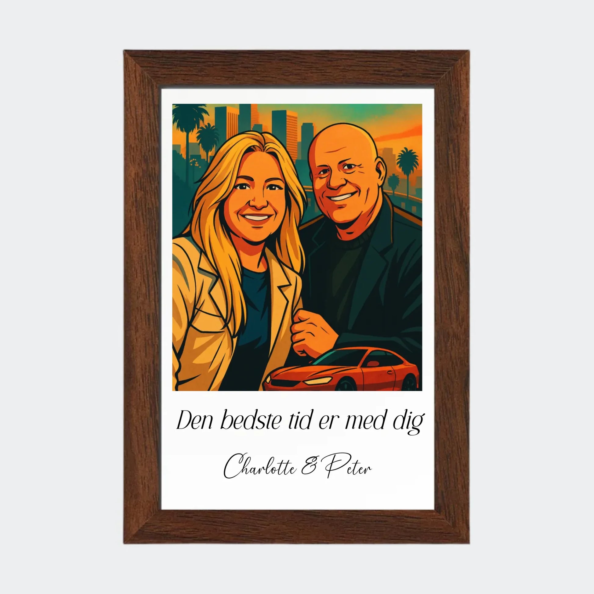 Plakat Ai genereret GTA - Upload eget billede Customizer TeeInBlue 10x15 Mørk eg 10x15