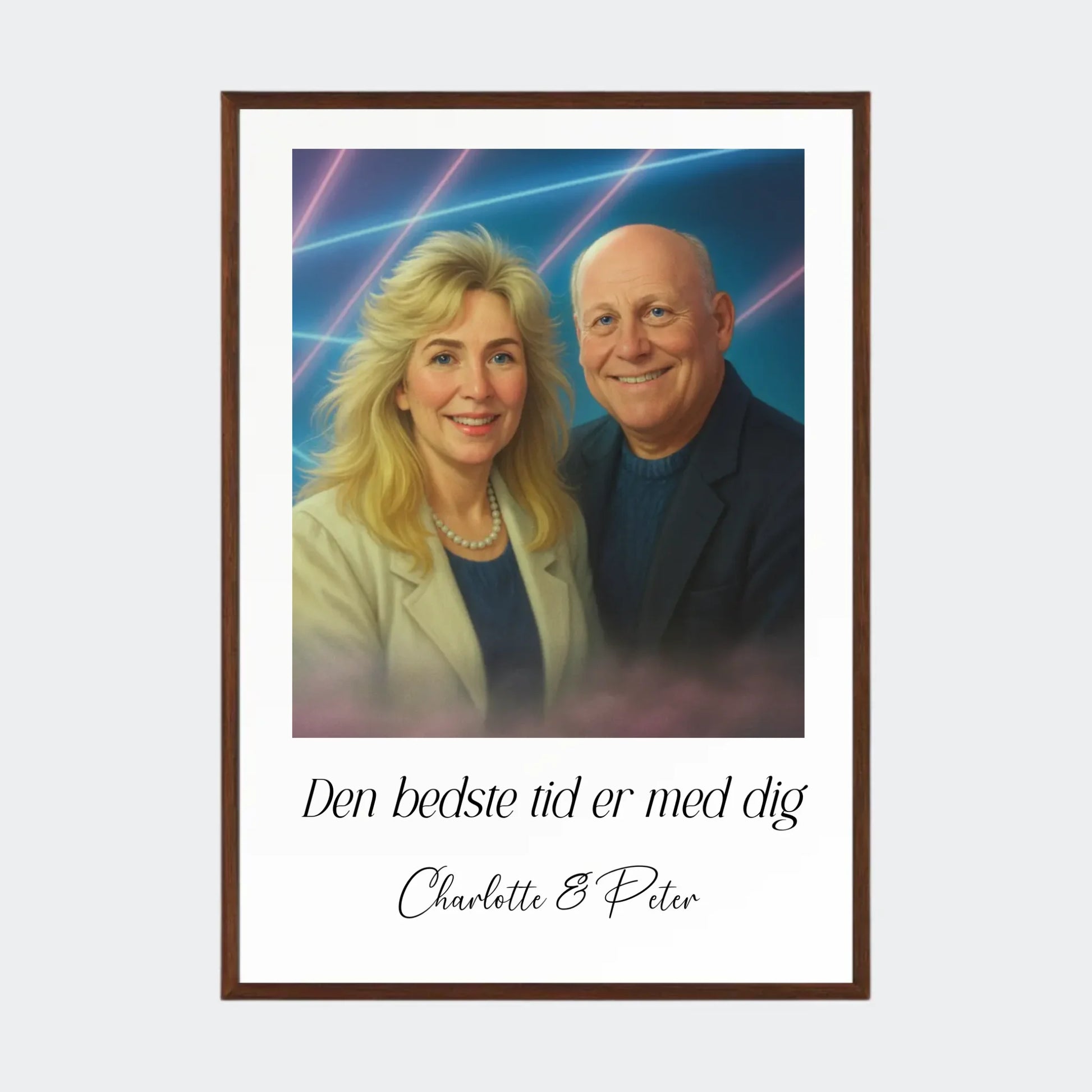 Plakat Ai genereret 1980s - Upload eget billede Customizer TeeInBlue A2 Mørk eg A2