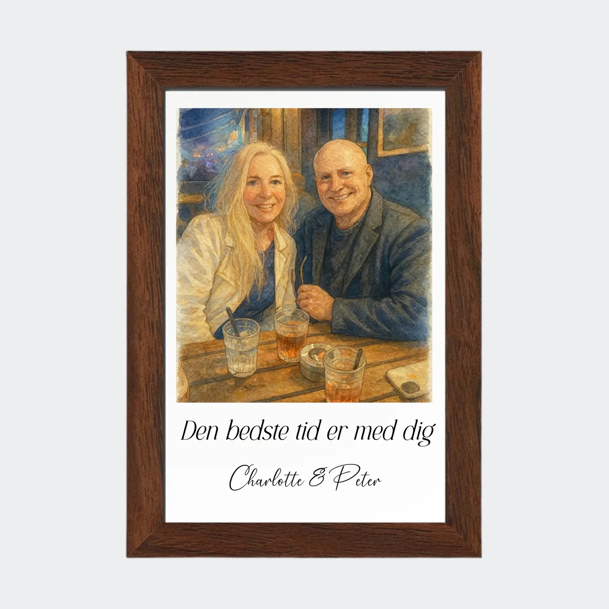 Plakat Ai genereret Watercolor Painting - Upload eget billede Customizer TeeInBlue 10x15 Mørk eg 10x15