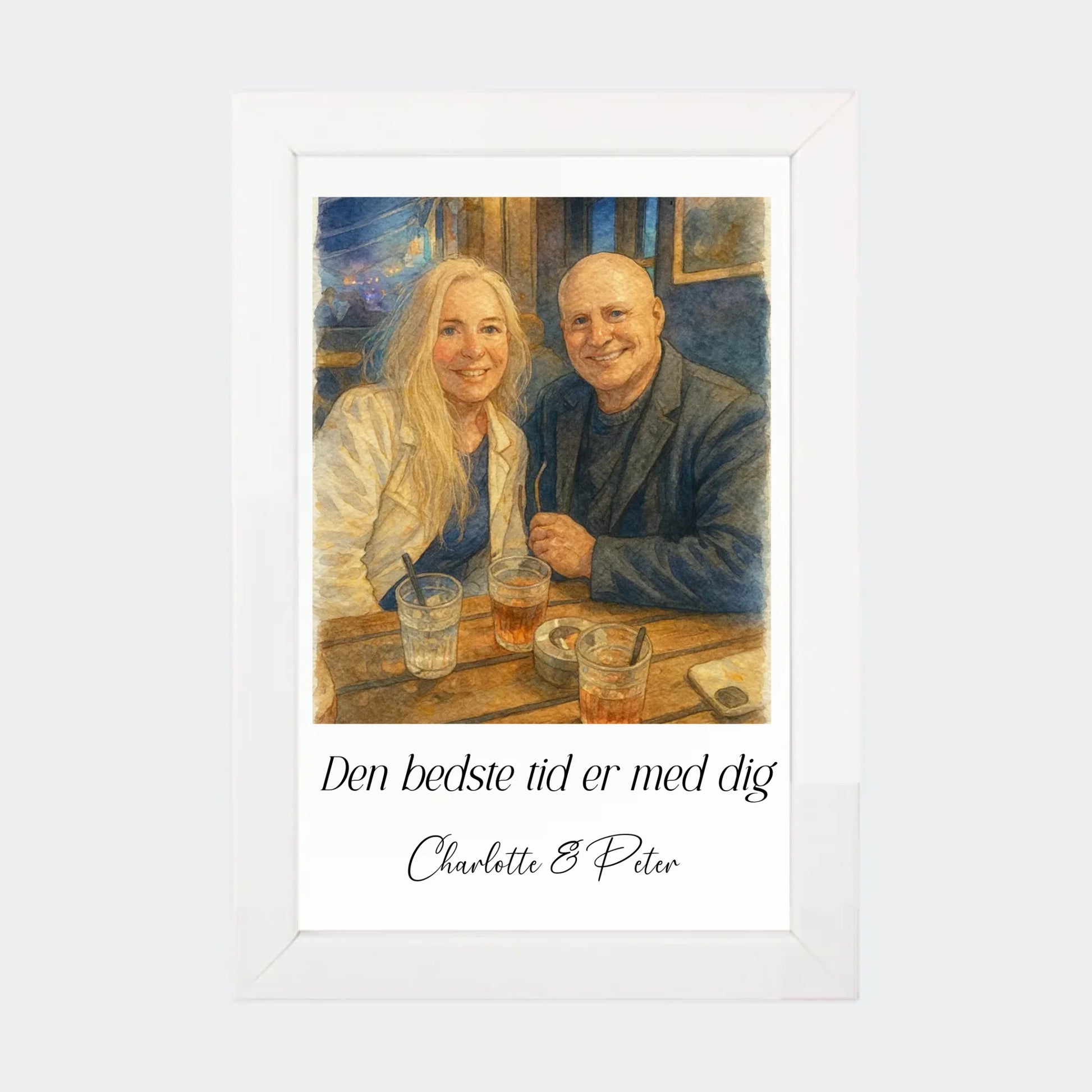 Plakat Ai genereret Watercolor Painting - Upload eget billede Customizer TeeInBlue 10x15 Hvid 10x15