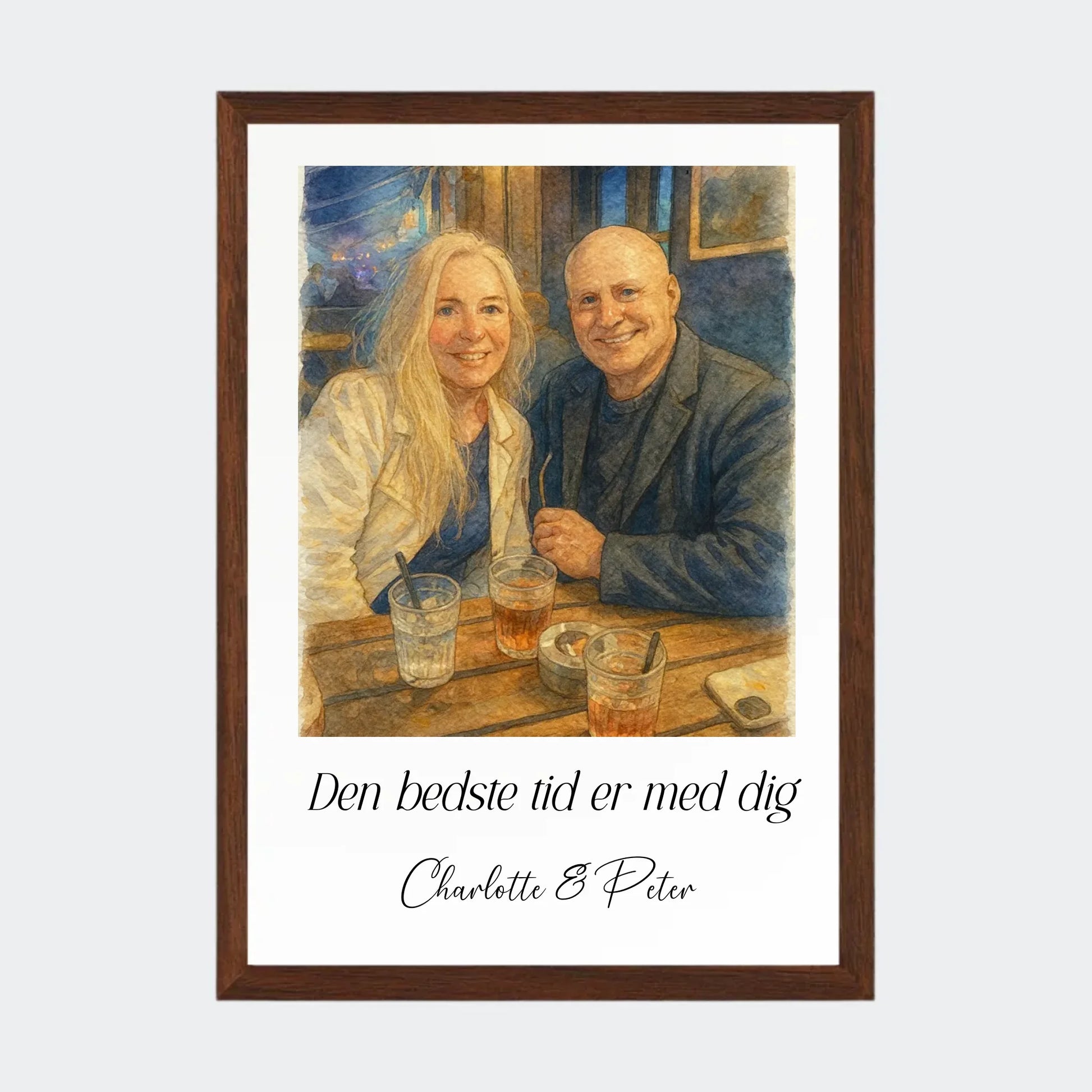 Plakat Ai genereret Watercolor Painting - Upload eget billede Customizer TeeInBlue A4 Mørk eg A4