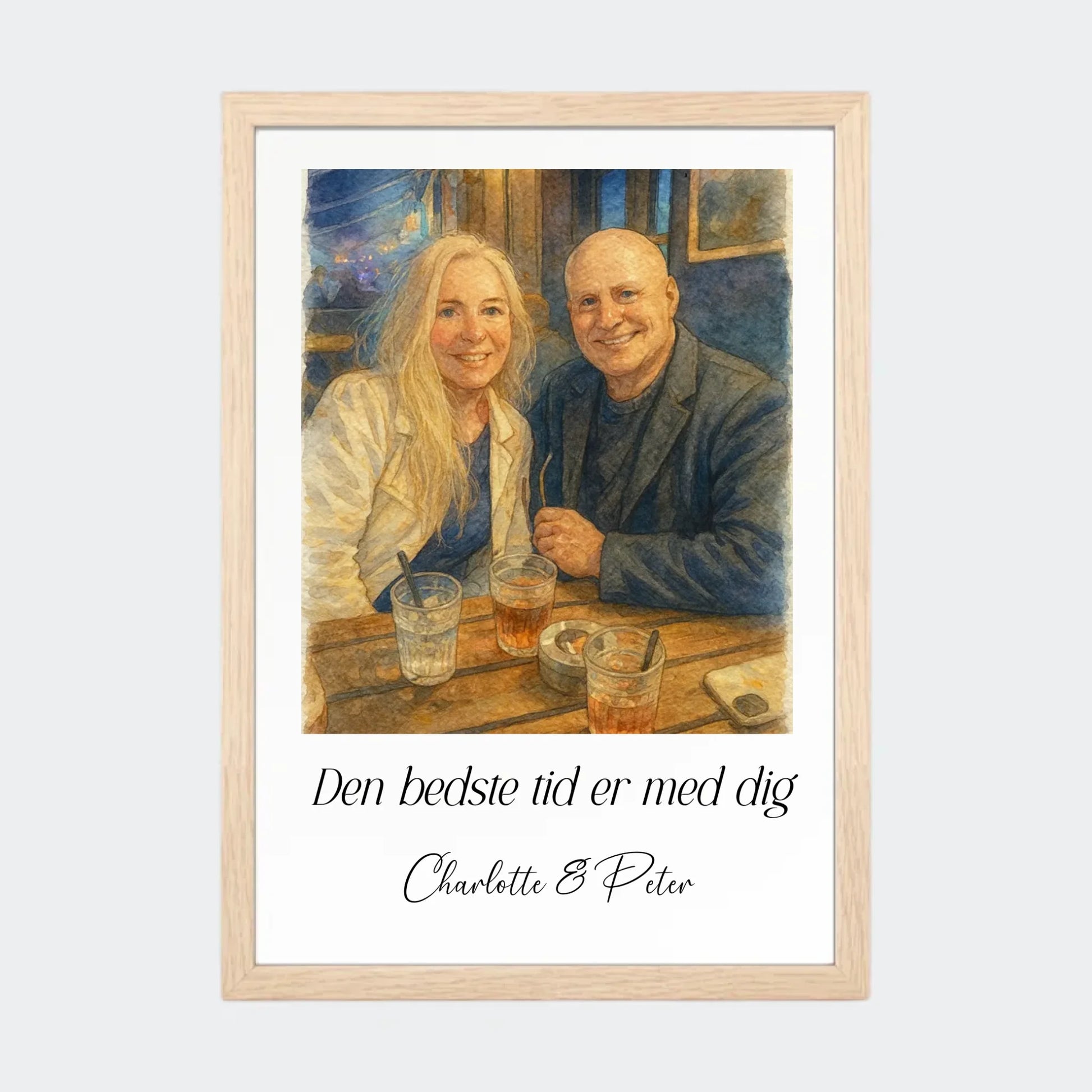 Plakat Ai genereret Watercolor Painting - Upload eget billede Customizer TeeInBlue A4 Natur eg A4