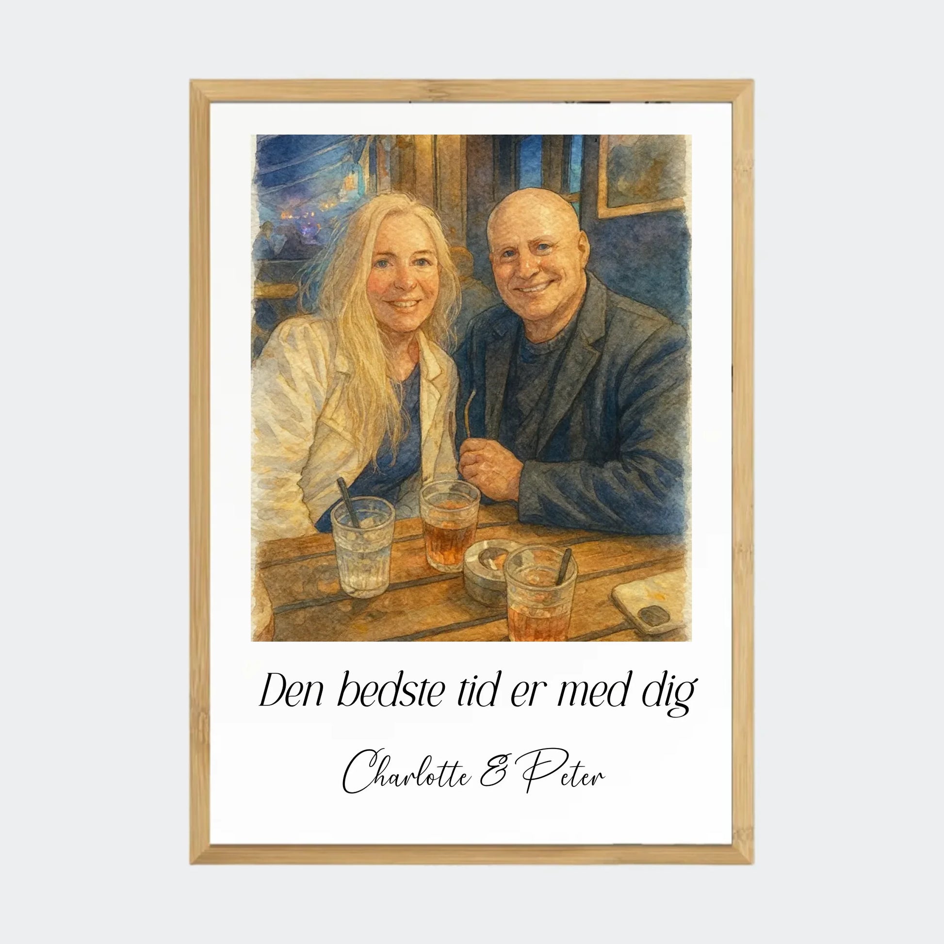 Plakat Ai genereret Watercolor Painting - Upload eget billede Customizer TeeInBlue A2 Bambus A2