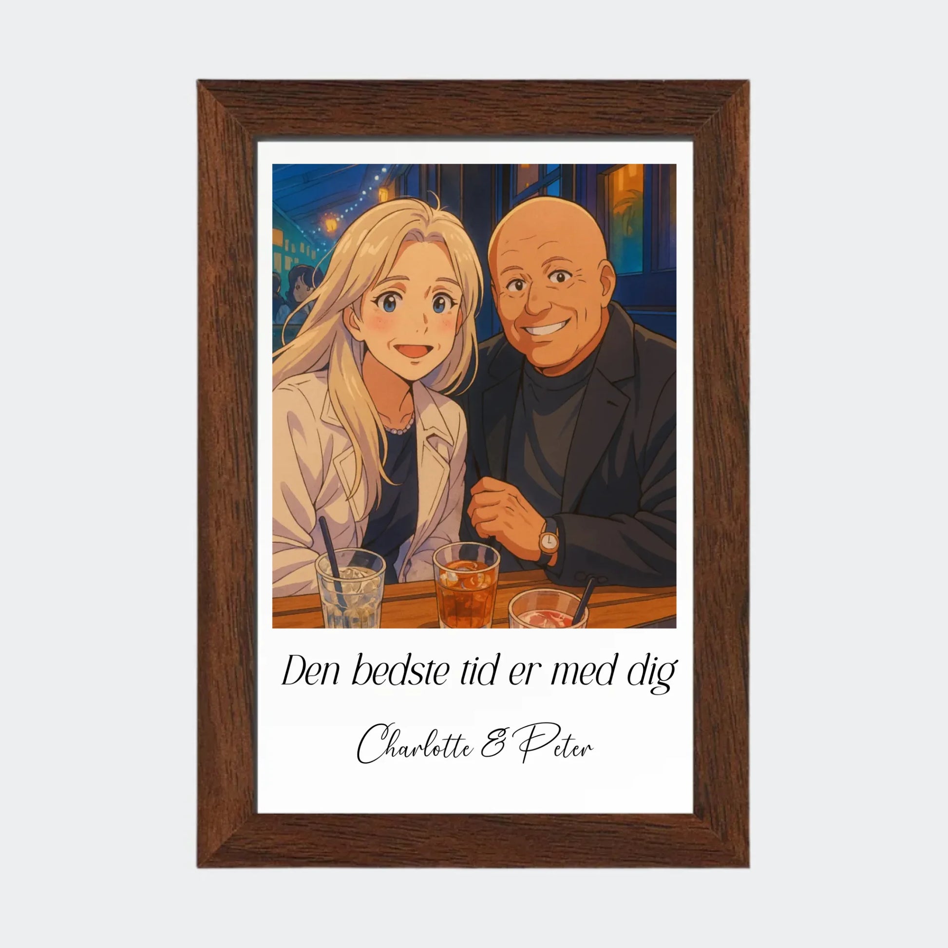 Plakat Ai genereret Anime - Upload eget billede Customizer TeeInBlue 10x15 Mørk eg 10x15