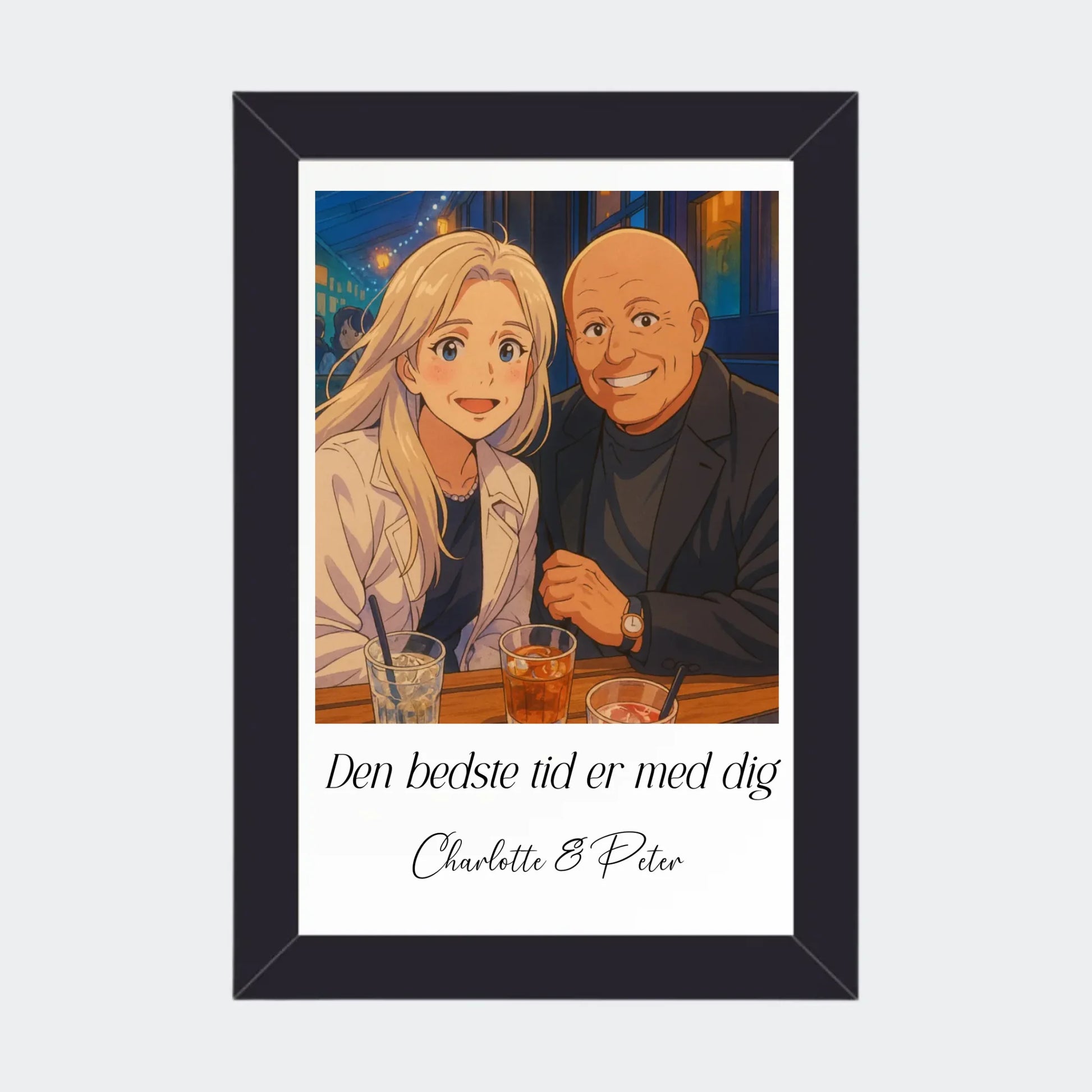 Plakat Ai genereret Anime - Upload eget billede Customizer TeeInBlue 10x15 Sort 10x15