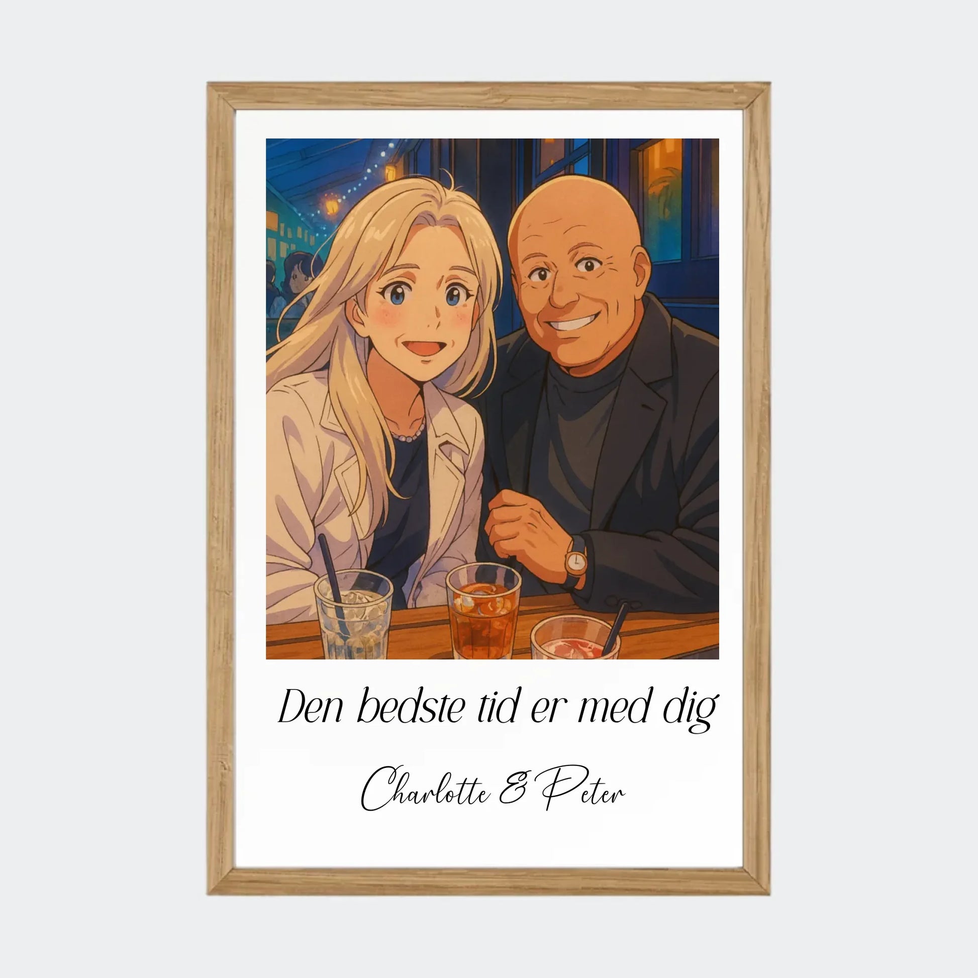 Plakat Ai genereret Anime - Upload eget billede Customizer TeeInBlue A4 Massiv eg A4