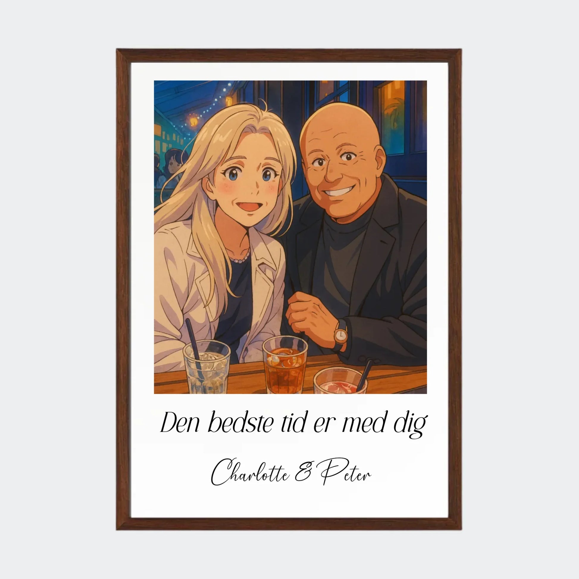 Plakat Ai genereret Anime - Upload eget billede Customizer TeeInBlue A3 Mørk eg A3