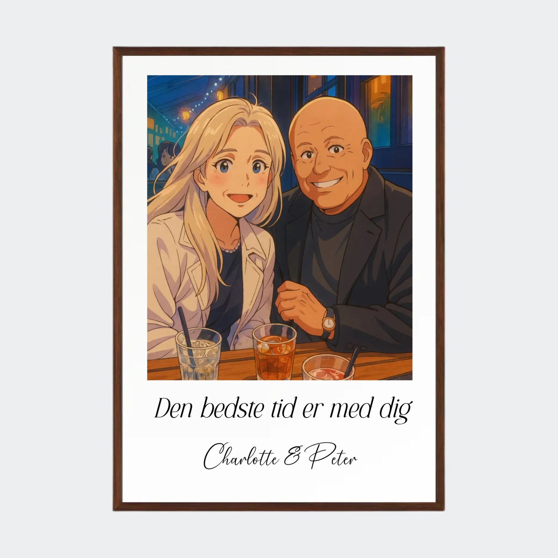 Plakat Ai genereret Anime - Upload eget billede Customizer TeeInBlue A2 Mørk eg A2