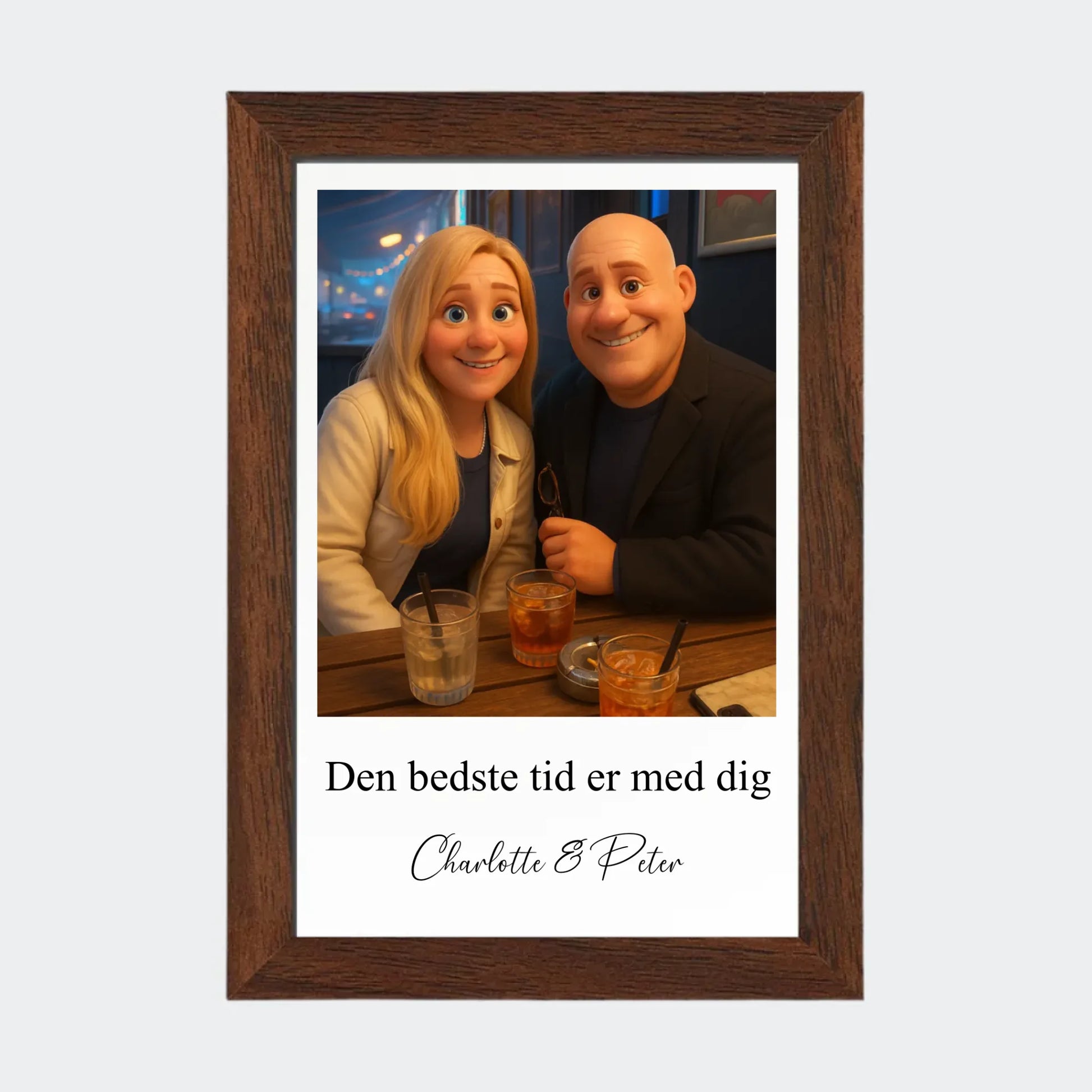 Plakat Ai genereret Pixar - Upload eget billede Customizer TeeInBlue 10x15 Mørk eg 10x15