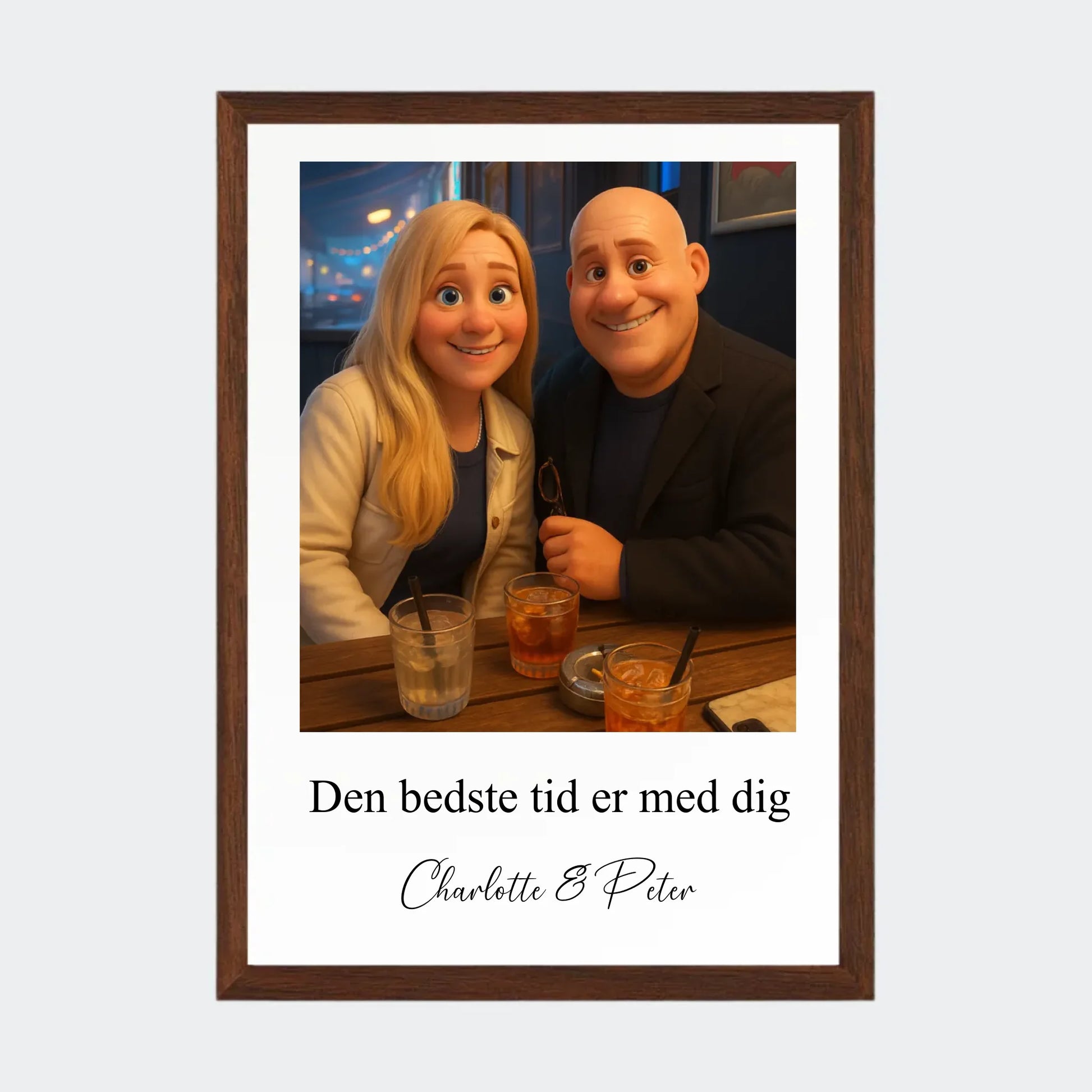 Plakat Ai genereret Pixar - Upload eget billede Customizer TeeInBlue A4 Mørk eg A4