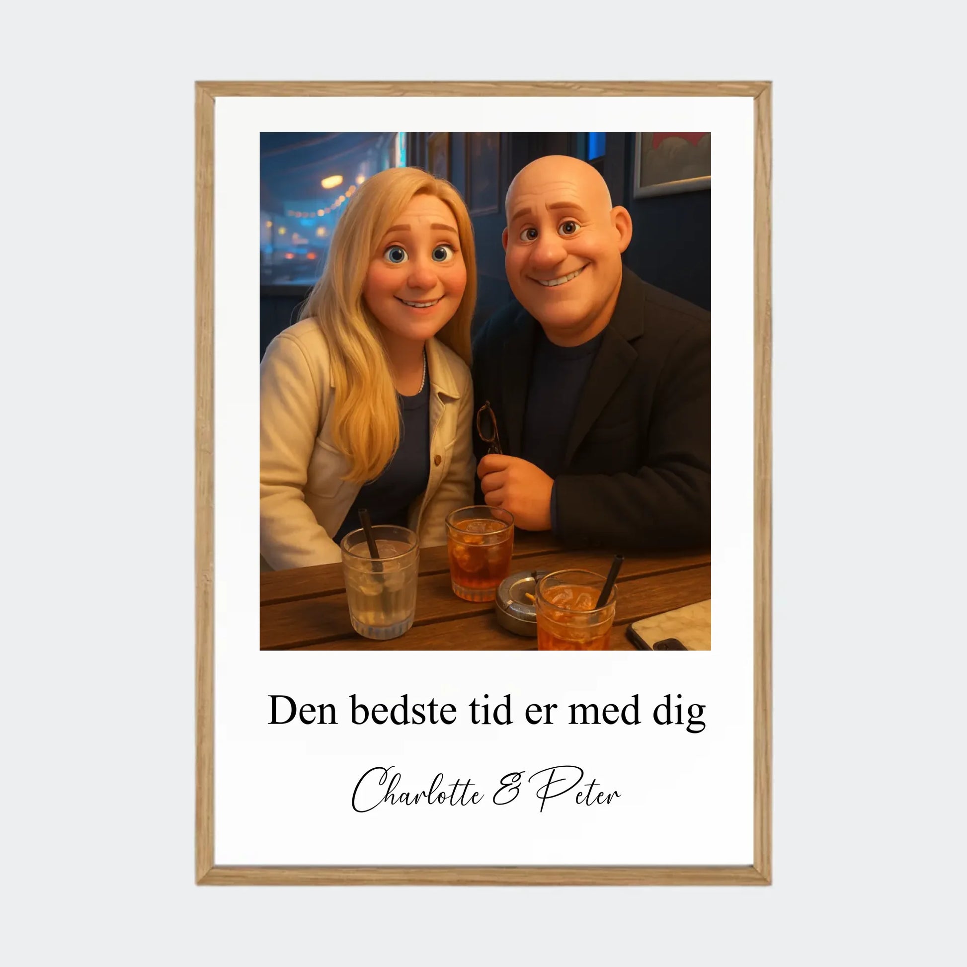 Plakat Ai genereret Pixar - Upload eget billede Customizer TeeInBlue A3 Massiv eg A3