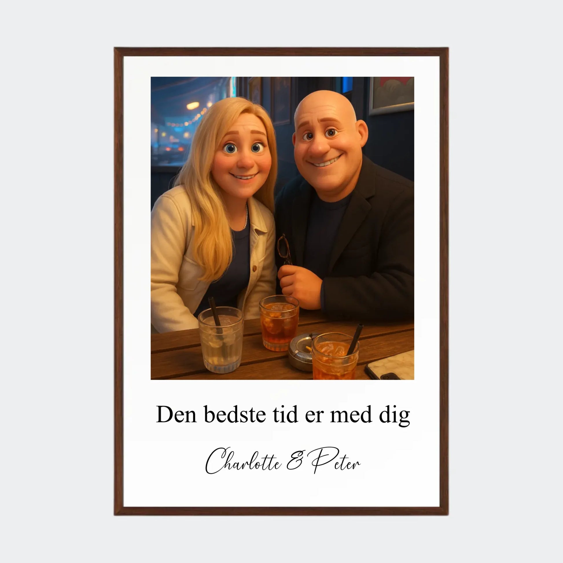 Plakat Ai genereret Pixar - Upload eget billede Customizer TeeInBlue A2 Mørk eg A2