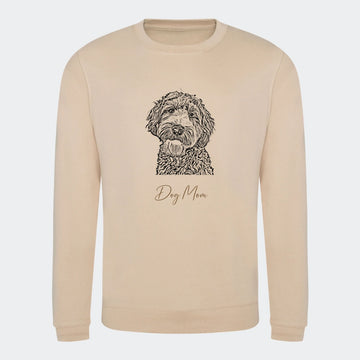 Sweatshirt Dog Mom - Upload eget billede Customizer TeeInBlue Print på front Nude Small